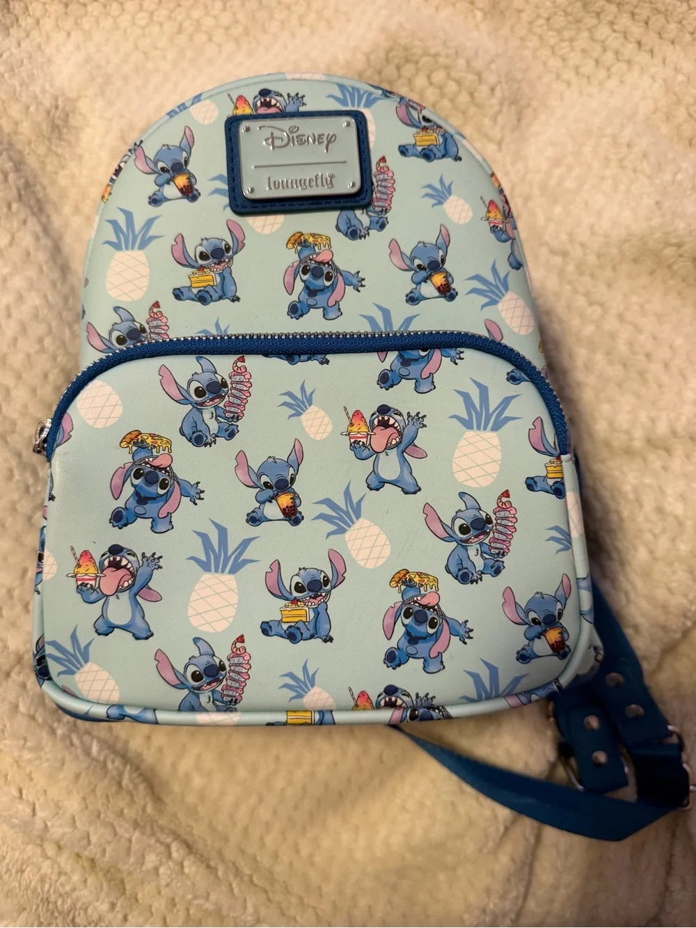 Loungefly Light Blue Disney Stitch Pineapple Mini Backpack